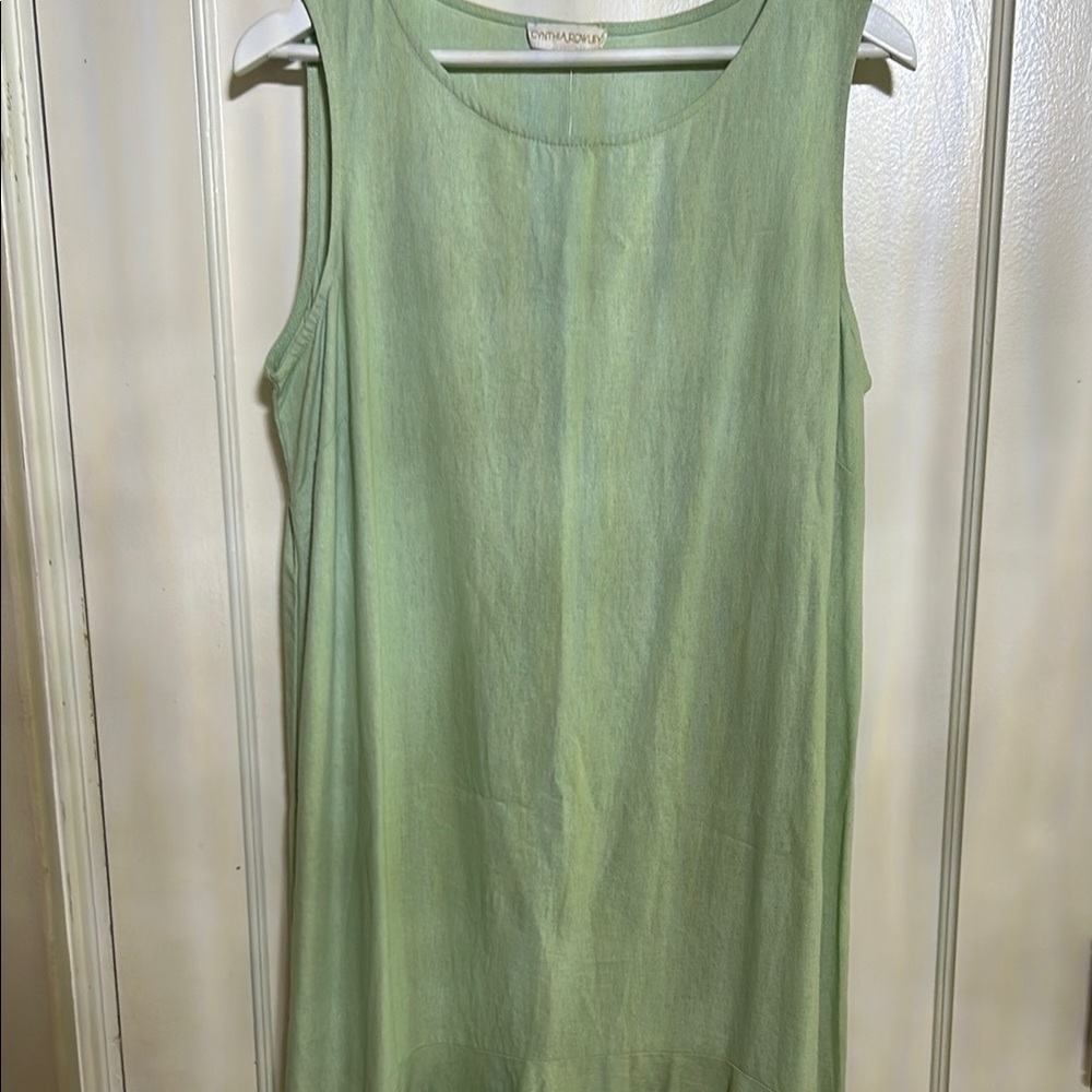 Cynthia Rowley Green Asymmetrical Scoop Neck Sundress - Picture 4 of 5